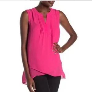 DR2 by Daniel Rainn Faux Wrap Print Tank Top